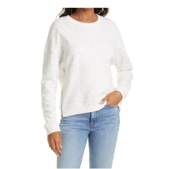 RAILS Marlo Zip Sweatshirt In Grey Jaguar Design Side Zipper Detail sz Small - Picture 2 of 8